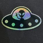 Alien UFO Sticker - 2" x 1.2" Die Cut 1 22 150x150