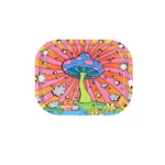 Rolling Tray – 7" x 5" Small Metal – Psychedelic Mushroom Design 1 9 150x150