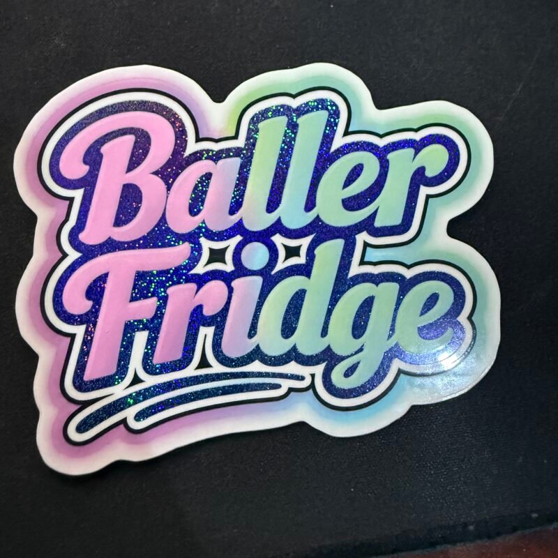 Baller Fridge Pixie Dust glossy die-cut logo sticker