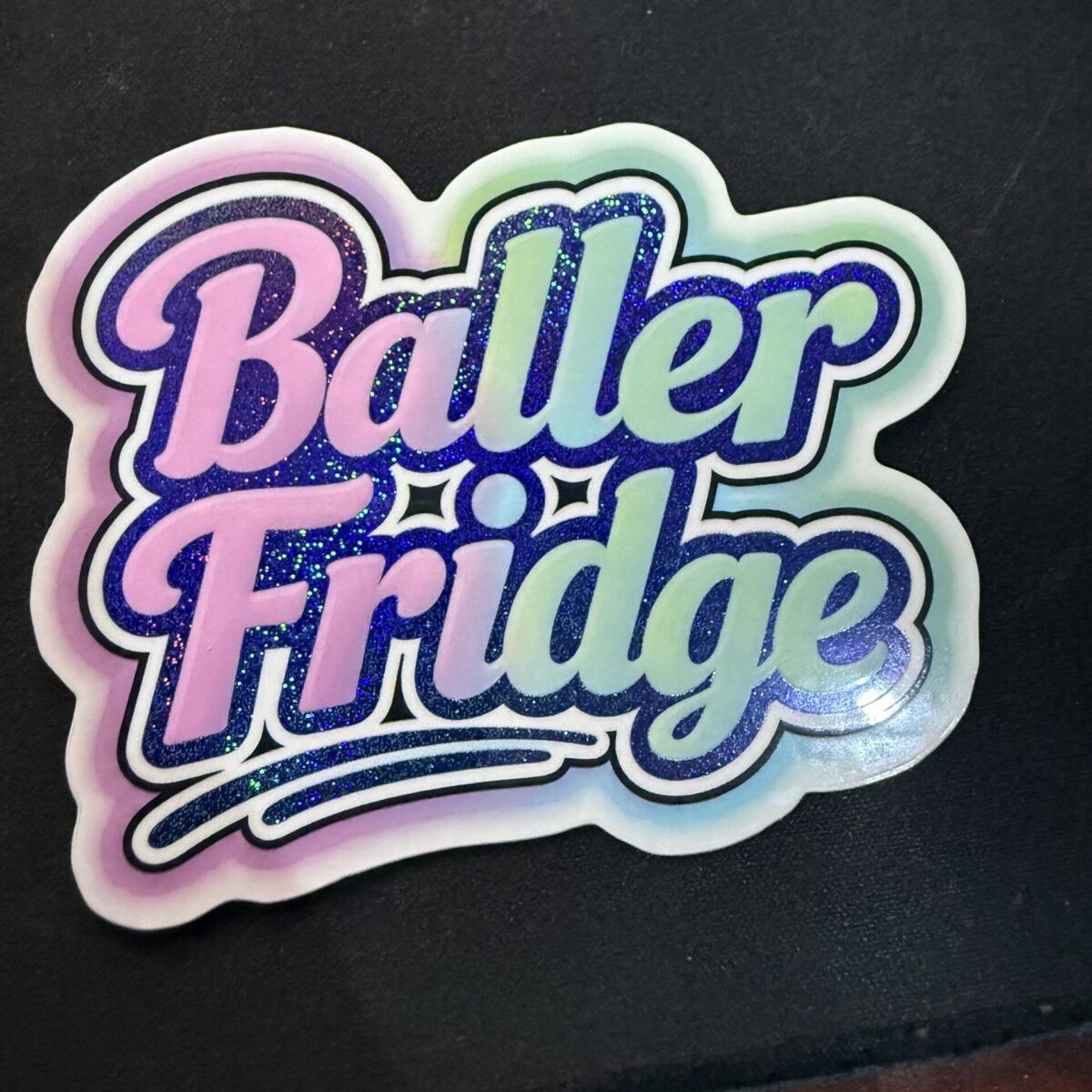 Baller Fridge Pixie Dust glossy die-cut logo sticker