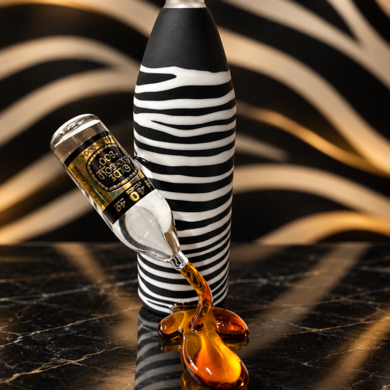 Home slum gold zebra art glass bottle